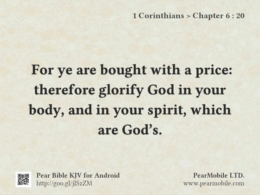 1 Corinthians, Chapter 6:20